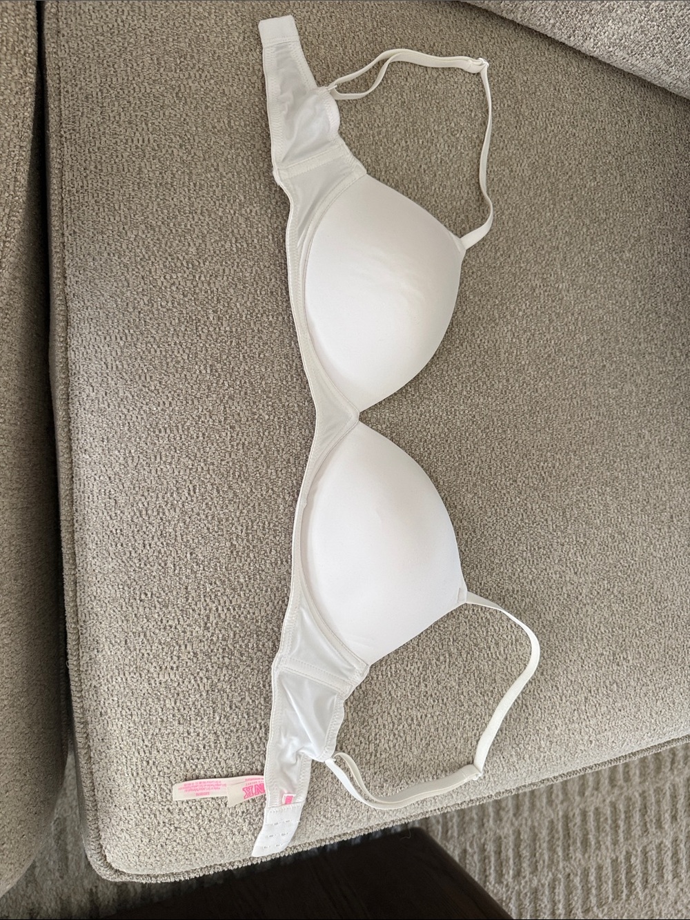 White Women's T-Shirt Bra - Smooth Light Support wireless PINK push up
